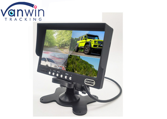 Monitor del coche 7 exhibición partida del LCD de la cámara de vista posterior de la pulgada 4ch/4 para el camión rv