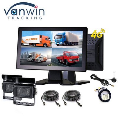 10.1 pulgadas de pantalla táctil 4G Auto Autobús Camión AHD Sistema de monitoreo CCTV cámara 720P noche 4CH