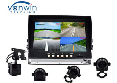360° 7&quot; sistema video del monitor LCD DVR del coche con la grabación de la tarjeta de 128GB SD, 4 entradas de las cámaras