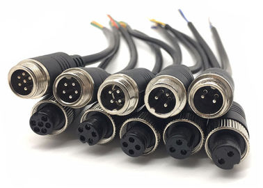 Material del alambre de cobre del PVC del cable del conector pin M12 4 de GX 12 para la cámara de reserva