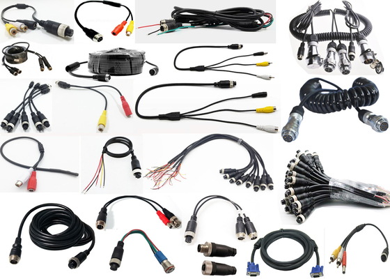 Personalizar accesorios de DVR M12 4pin Hombre / Mujer a RCA / BNC conector DC / cables de adaptador