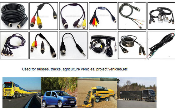 Personalizar accesorios de DVR M12 4pin Hombre / Mujer a RCA / BNC conector DC / cables de adaptador