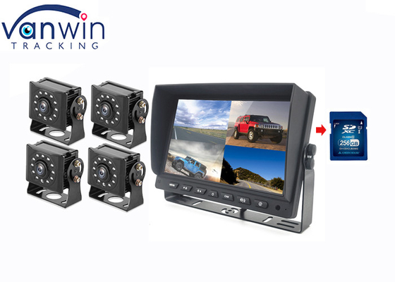7 pulgadas 4ch pantalla de coche y cámara de vista trasera LCD Display Recorder para camión RV