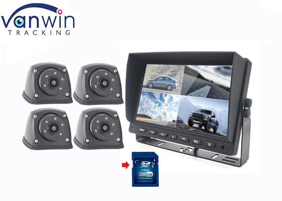 7 pulgadas 4ch pantalla de coche y cámara de vista trasera LCD Display Recorder para camión RV