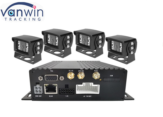 1080P AHD DVR de seguridad de doble SD móvil 4Ch GPS 3g 4g Wifi para la flota de autobuses