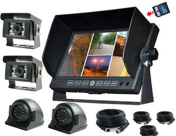 Monitor con 4 entradas del sistema de pesos americano del canal, almacenamiento del coche de TFT de la seguridad del LCD de 7 pulgadas de tarjeta de 32GB SD