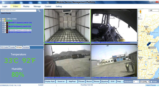 Solución de seguimiento de GPS de vídeo en línea 4g para la gestión de la flota de camiones refrigerados