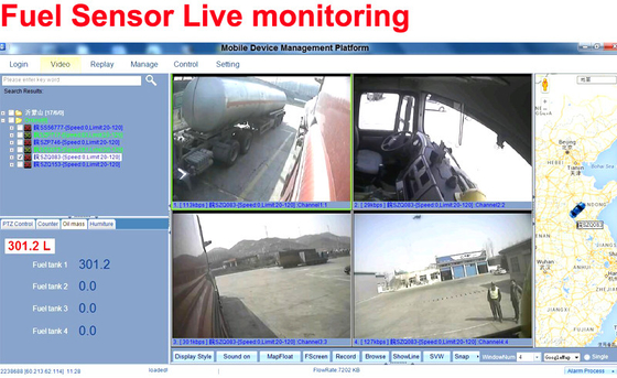 supervisión video móvil de 1080P HD DVR con la gestión del nivel de combustible y el sistema de seguimiento de la flota