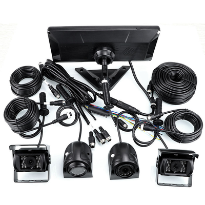 Sistema de DVR de automóviles de inteligencia artificial Alarma BSD 360 ° 4CH 10.36 pulgadas Monitor con registrador para camión