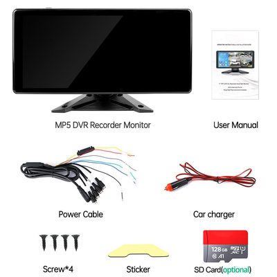 Sistema de DVR de automóviles de inteligencia artificial Alarma BSD 360 ° 4CH 10.36 pulgadas Monitor con registrador para camión