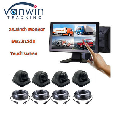 10.1 pulgadas de pantalla táctil 4G Auto Autobús Camión AHD Sistema de monitoreo CCTV cámara 720P noche 4CH