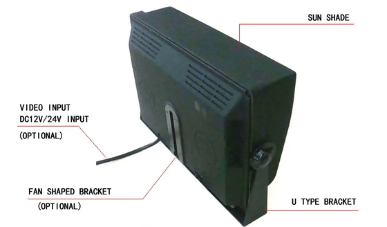 10.1 pulgadas VGA Monitor de coche 1024X600IPS pantalla de CCTV con entrada VGA y AV para MDVR / PC computadora