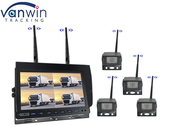 10 pulgadas Quad Split 4ch AHD inalámbrico 1080P Kit de monitoreo de cámara trasera para automóviles