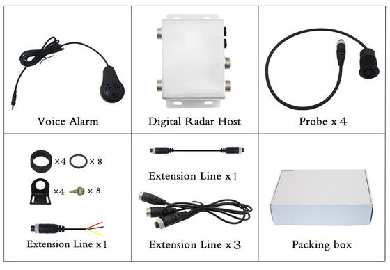 Sistema de respaldo inverso inteligente impermeable Sensor de punto ciego para aparcamiento de autobuses escolares de carretillas elevadoras