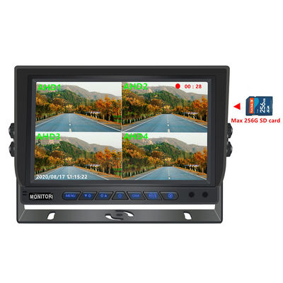 9 pulgadas AHD Car HD Screen Bus Seguridad Ahd 960P Quad View Monitor de coche para camión remolque