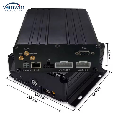 8 canales de disco duro tarjeta SD DVR móvil H.264 MDVR de coche para la vigilancia de la seguridad del vehículo