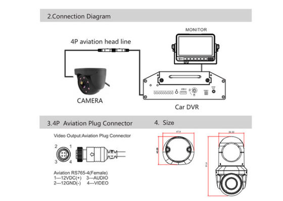 1080P IP69 cámara de vigilancia de automóviles impermeable AHD cámara de vehículo