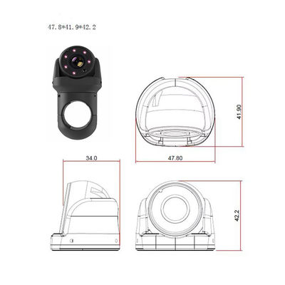 AHD cámara de retroceso de automóviles de visión nocturna de ángulo ultra ancho de camión vista lateral punto ciego impermeable