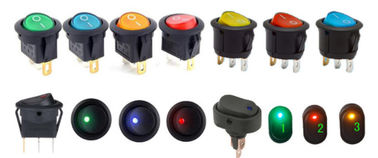 Accesorios diversos del color DVR, control encendido-apagado del interruptor redondo de la palanca LED del eje de balancín del coche camión