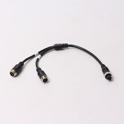 El cable del adaptador de la aviación se dobla varón de 4 Pin al conector hembra de 6 Pin para 2 cámaras