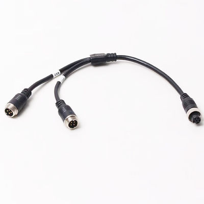 Cables de adaptación de aviación de 6 pines femenino a doble 4P masculino para el sistema de seguridad del vehículo