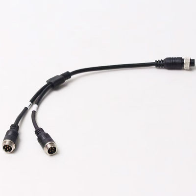 Cables de adaptación de aviación de 6 pines femenino a doble 4P masculino para el sistema de seguridad del vehículo