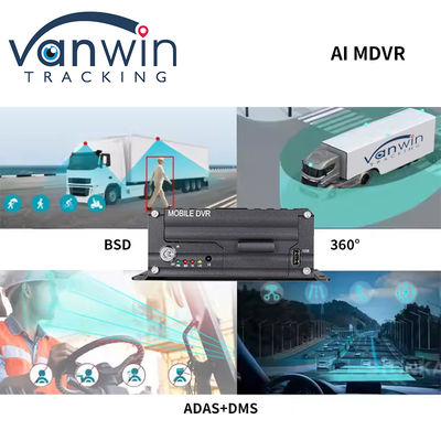4 Ch DVR móvil de camión de AI con AI DSM ADAS soporte BSD 4G 5G GPS WIFI