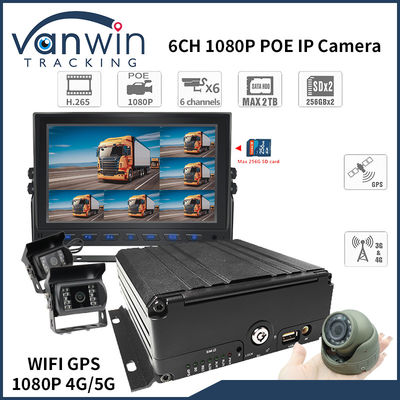4G 6 Canal H. 265 HDD DVR móvil para automóviles