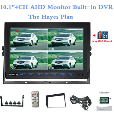 10.1 pulgadas AHD Cuadripation Monitor Pantalla de visualización de monitoreo a bordo