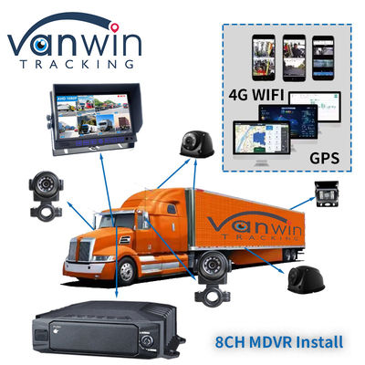 HDD 1080p 8ch DVR móvil 4g GPS WIFI MDVR Kit Sistema de cámara para el seguimiento de vehículos Seguridad del automóvil