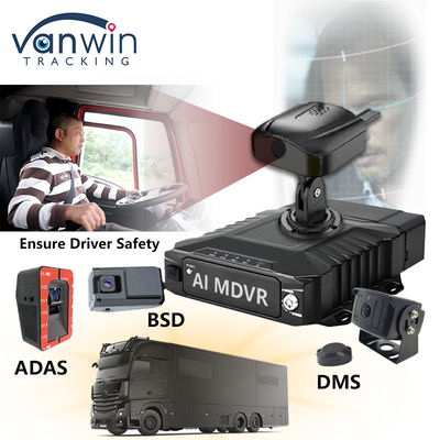 H.265 8CH HDD DVR móvil de conducción avanzada DSM ADAS BSD AI Sistema de monitoreo de sensores peatonales