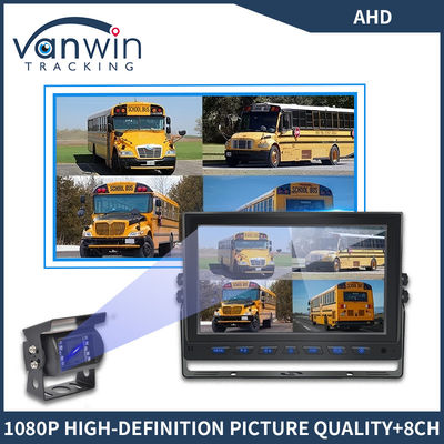 9 pulgadas 8 canales AHD Monitor Video 1080P LCD IPS de automóvil Monitor para bus de camión remolque