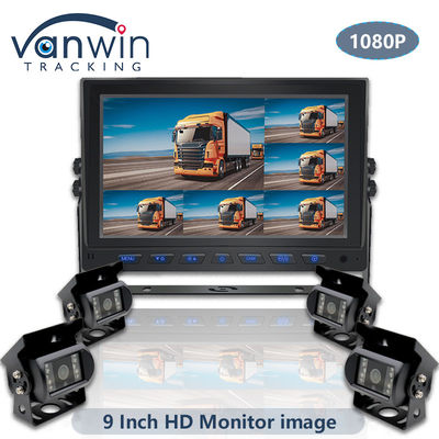 9 pulgadas AHD 1080P MDVR Monitor de 8 canales Full HD Monitor de pantalla dividida para vehículo
