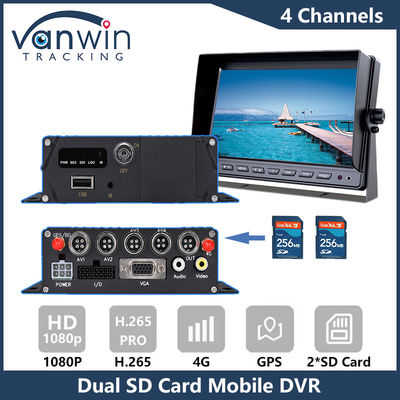 4G GPS con tarjeta SD doble DVR móvil 1080P 4CH cámara CCTV grabador de seguridad DVR de seguimiento móvil