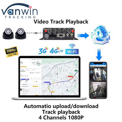 4G GPS con tarjeta SD doble DVR móvil 1080P 4CH cámara CCTV grabador de seguridad DVR de seguimiento móvil