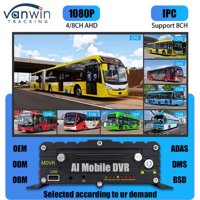 8CH AI ADAS DMS BSD DVR móvil HDD MDVR 2TB Plataforma de seguimiento de apoyo para vehículos DVR para vehículos