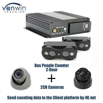 Sistema de conteo de pasajeros de autobús de 2 puertas 4G GPS Binocular Pasajeros que fluyen Contando personas Contador
