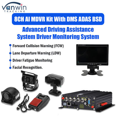 8CH 1080p 4G AI DVR móvil con ADAS DMS Sistema de cámara BSD GPS DVR móvil para camión
