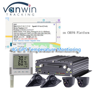 Sistema de monitoreo de temperatura de camiones congeladores 4G Vehículo GPS MDVR todo en una solución