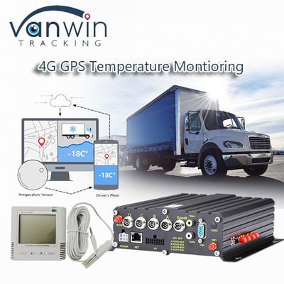 Grabadora de vídeo GPS 4CH 4G inalámbrica Monitoreo de temperatura para vehículos refrigerados