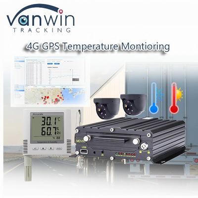 Grabadora de vídeo GPS 4CH 4G inalámbrica Monitoreo de temperatura para vehículos refrigerados