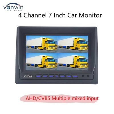 AHD/CVBS Multiple Video Mixed Input 4 Channel 7 Inch Split Display Monitor para automóviles para vehículos