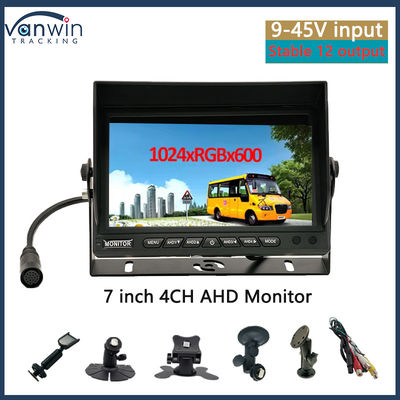 Monitoreo de automóviles 7 pulgadas salida VGA CCTV Auto-compatible pantalla de vigilancia de seguridad con sombrero de sol con soporte U