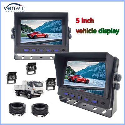 5 pulgadas de pantalla LCD TFT de monitoreo de automóviles Conector de metal + 4PIN CCD de color cámara retrovisora 12-24v para caravana Van Rv