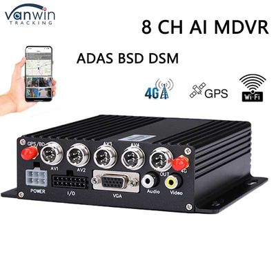 8CH SD DVR 4G GPS ADAS DMS AI MDVR 1080P H.265 DVR móvil Dashcam Grabador GPS móvil