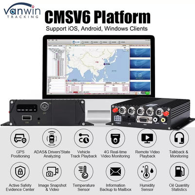 5G GPS Vehicle Tracker 4 Canal Tarjeta SD MDVR para el servicio de apoyo de autobuses de taxis