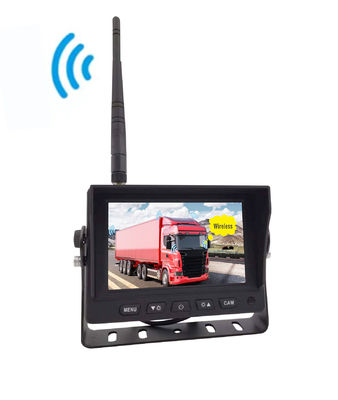 DVR digital HD inalámbrico de 5 pulgadas con pantalla cuádruple para monitoreo de seguridad de marcha atrás de camiones