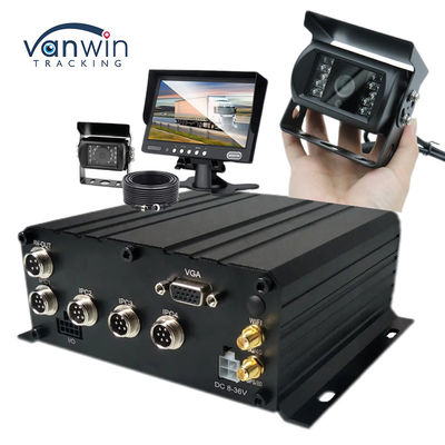 Sistema de vigilancia móvil 4CH AHD 1080P instalado en el vehículo con almacenamiento HDD y pantalla de monitoreo HD