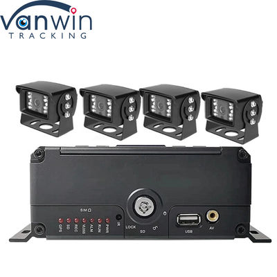 Sistema de vigilancia móvil 4CH AHD 1080P instalado en el vehículo con almacenamiento HDD y pantalla de monitoreo HD