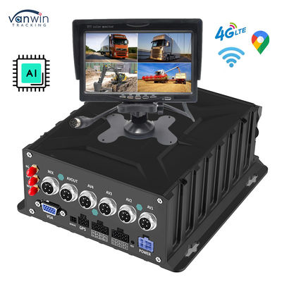 Sistema de DVR móvil 4CH 1080P AI con rastreador GPS y cámara trasera del vehículo